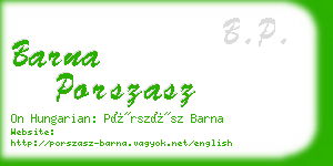 barna porszasz business card